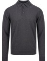 Zanone - Slowear polo Flexwool gris oscuro manga larga vista frontal