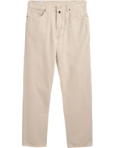 Incotex Pantalón cinco bolsillos algodon cashmere marfil vista frontal
