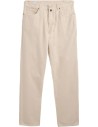 Incotex Pantalón cinco bolsillos algodon cashmere marfil vista frontal