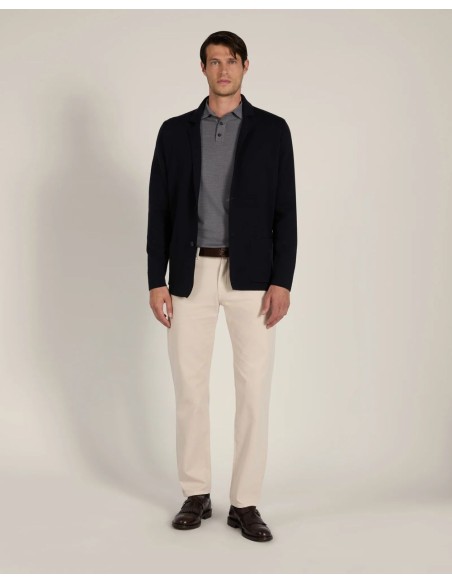 Incotex Pantalón cinco bolsillos algodon cashmere marfil vista outfit