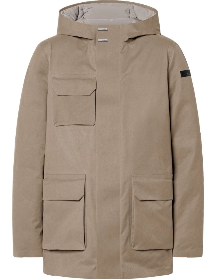 Field jacket beige con capucha Hut Floating Field de plumón – RRD vista frontal