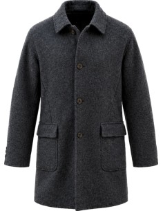 On the Bund abrigo gris lana cashmere gris vista frontal