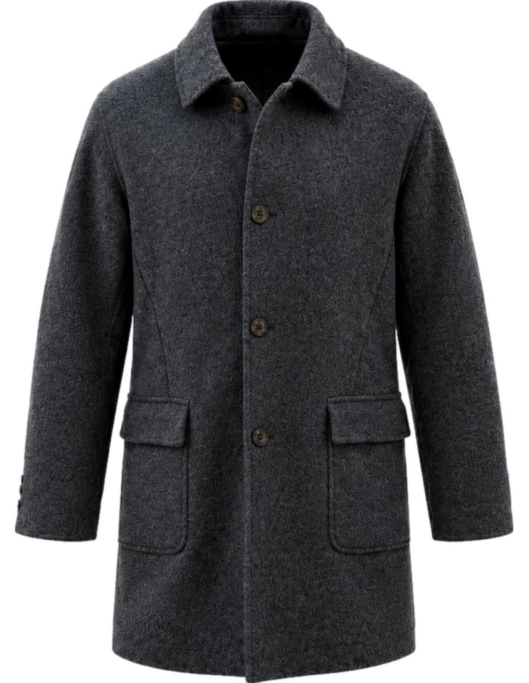 On the Bund abrigo gris lana cashmere gris vista frontal