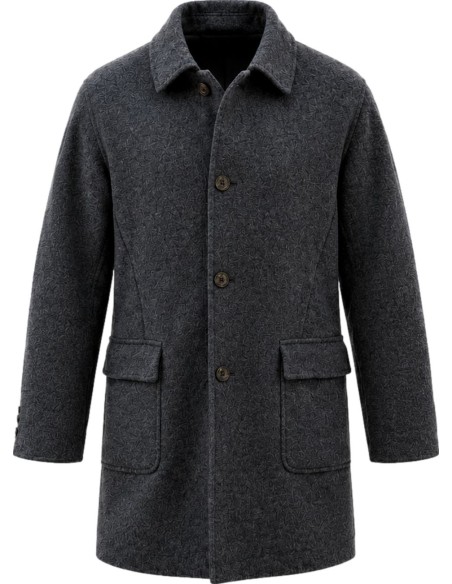 On the Bund abrigo gris lana cashmere gris vista frontal