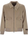 Cazadora bomber Onthebund beige cashmere y lana vista frontal