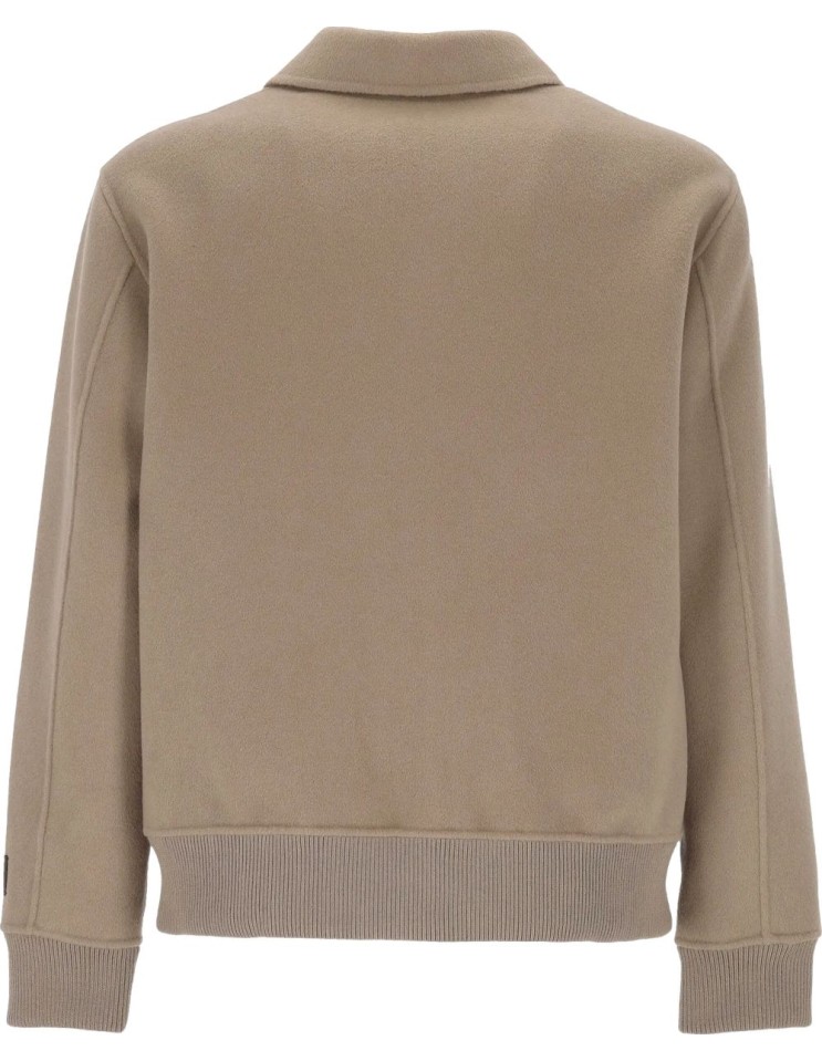 Cazadora bomber Onthebund beige cashmere y lana vista espalda