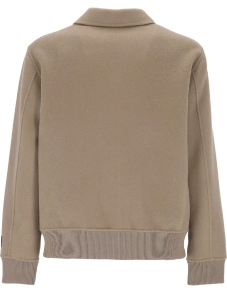 Cazadora bomber Onthebund beige cashmere y lana vista espalda