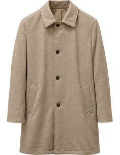 Abrigo Onthebund reversible beige vista frontal cashmere