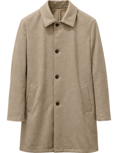 Abrigo Onthebund reversible beige vista frontal cashmere