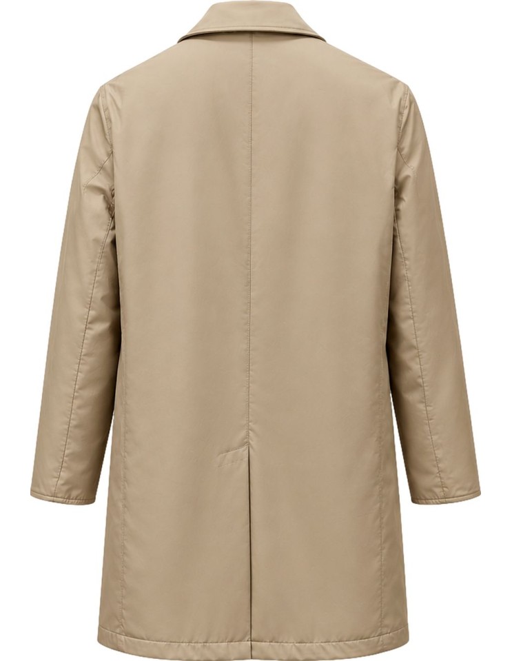 Abrigo Onthebund reversible beige vista espalda reversible.