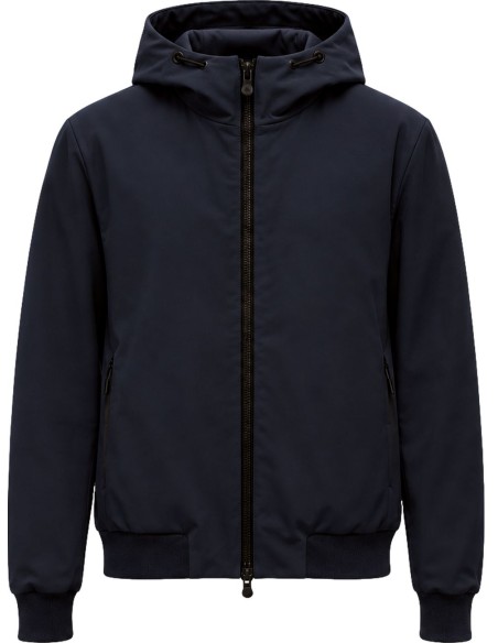 Fradi soft shell Azul con capucha e interior aterciopelado VISTA FRONTAL