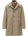 HERNO Abrigo Beige en lana diagonal y nailon ultraligero vista frontal
