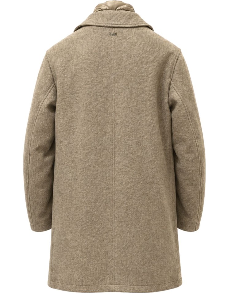 HERNO Abrigo Beige en lana diagonal y nailon ultraligero vista espalda