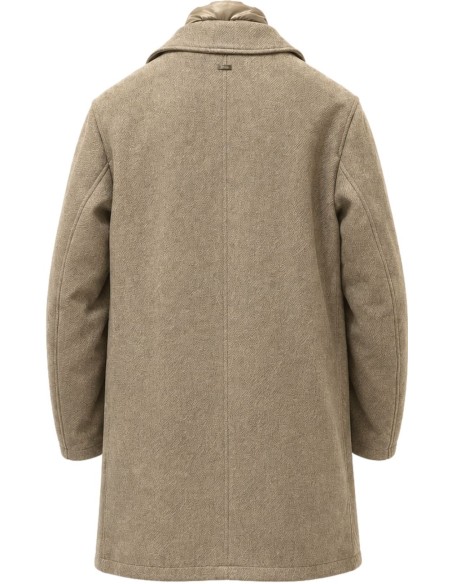 HERNO Abrigo Beige en lana diagonal y nailon ultraligero vista espalda