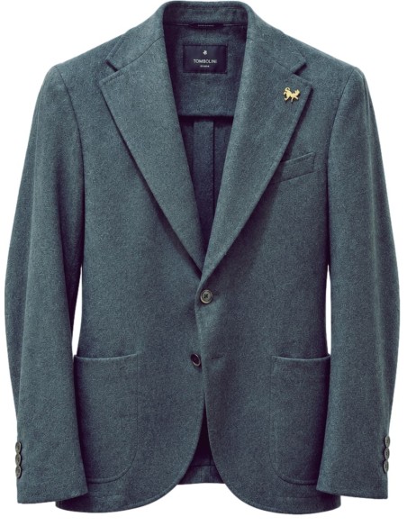 Chaqueta 100% Cashmere - Tombolini Dream azul verdoso vista frontal