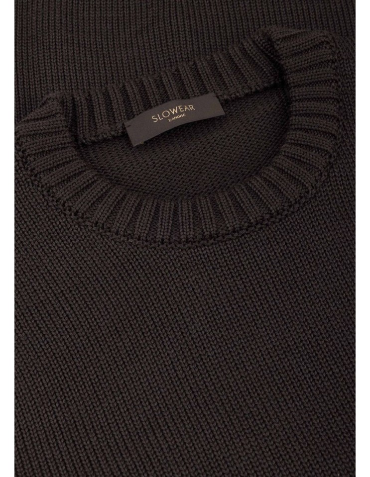 Zanone  - Slowear jersey giro cuello redondo marrón detalle cuello