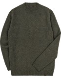 Zanone - Slowear jersey verde cuello redondo en bouclé de lana