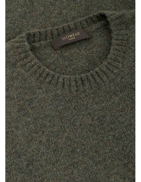 Zanone  - Slowear jersey cuello redondo en bouclé de lana y poliamida  detalle cuello