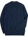 Zanone  - Slowear jersey azul cuello redondo en bouclé de lana vista frontal