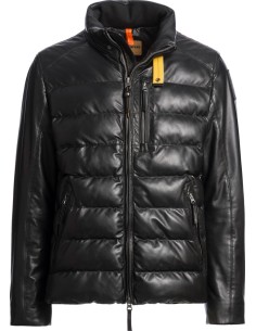 Chaqueta de piel negra Ernie de Parajumpers vista frontal