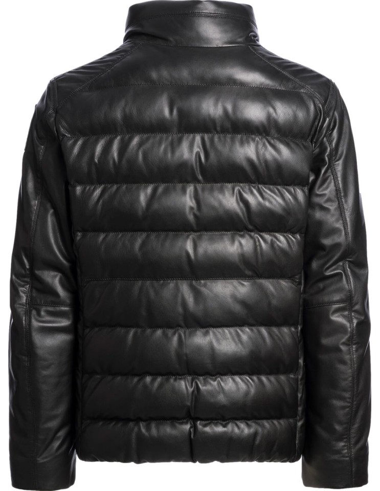 Chaqueta de piel negra Ernie de Parajumpers vista espalda