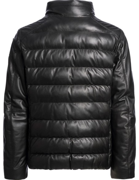 Chaqueta de piel negra Ernie de Parajumpers vista espalda