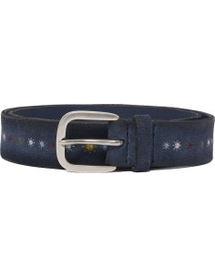 Orciani cinturón Asterisk de ante azul con bordados hebilla de plata