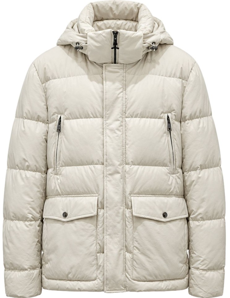 OnTheBund abrigo de plumas Monviso blanco vista frontal