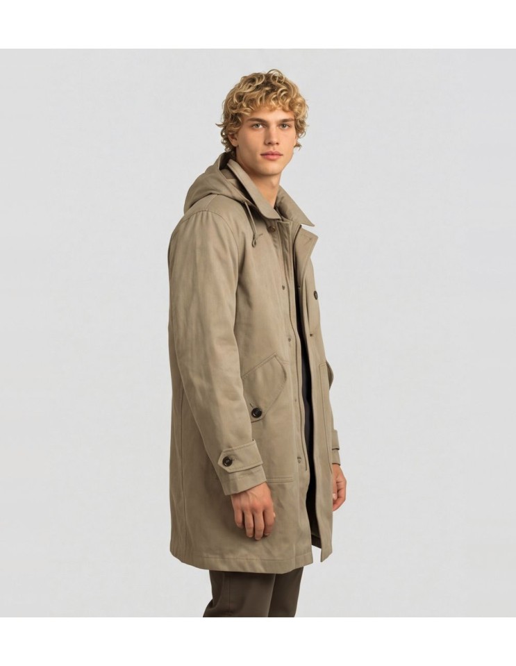 Parka Ten C Ice Storm Car Coat taupe vist lateral