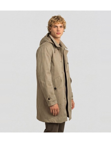 Parka Ten C Ice Storm Car Coat taupe vist lateral