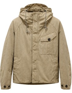 Ten C Cardinal Anorak taupe con capucha y plumón vista frontal