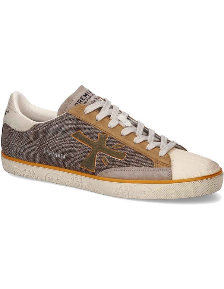 Premiata nueva Steven canvas beige detalle puntera