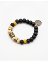 Pulsera artesanal modelo Charm piedas negras