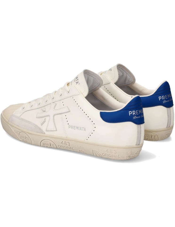 Premiata Steven Pure Edición contraste talonera azul vista talonera