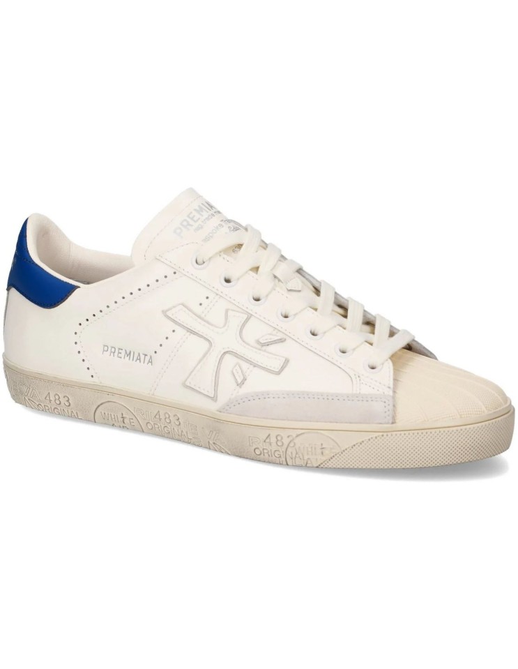 Premiata Steven Pure Edición contraste talonera azul detalle talonera