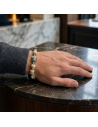 Pulsera artesanal unisex  piedras blancas, volcánicas