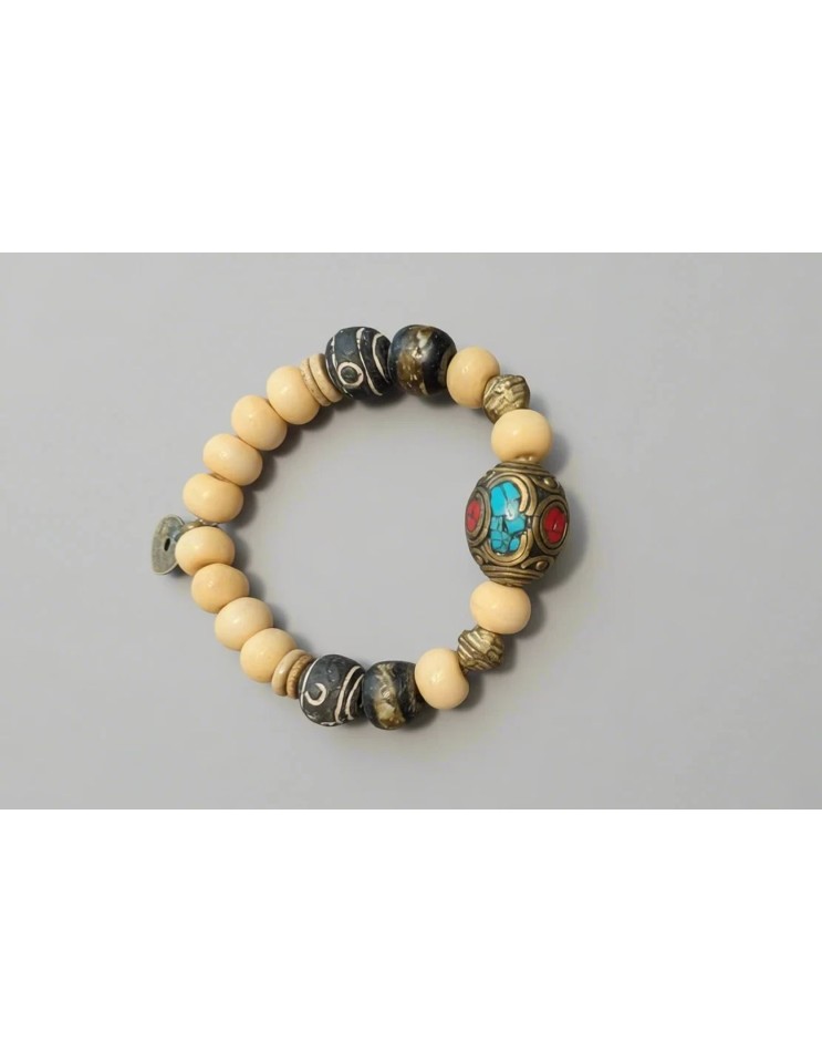pulsera-hombre-cuentas-beige-abalorio-multicolor