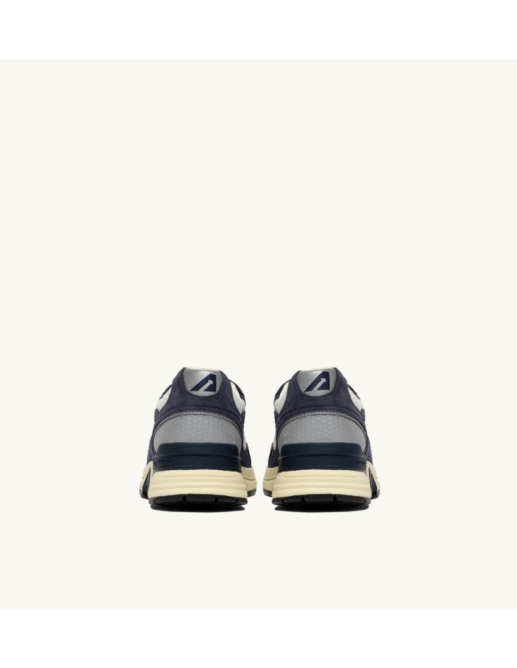 AUTRY zapatillas Hyperway en malla de nailon y piel azul y blanco talonera en gris
