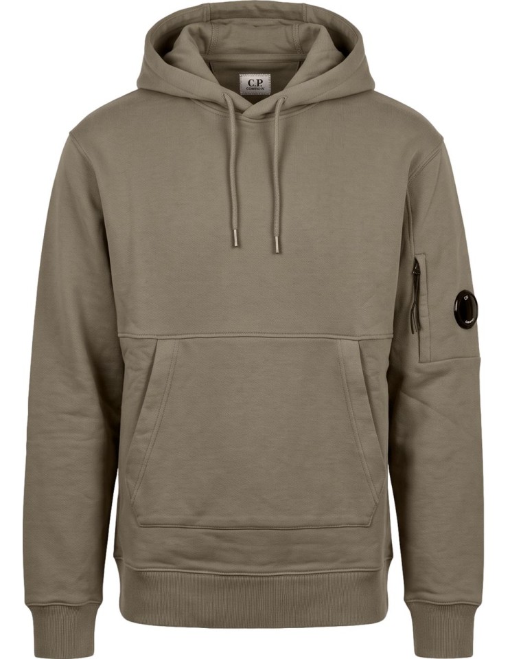C.P. Company Diagonal Raised Fleece Hooded Sweatshirt Gris vista frontal