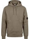 C.P. Company Diagonal Raised Fleece Hooded Sweatshirt Gris vista frontal