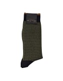 Alto Milano calcetín pata gallo Gianni verde y negro