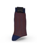 Alto Milano calcetín pata gallo Gianni caldero y azul