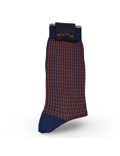 Alto Milano calcetín pata gallo Gianni caldero y azul
