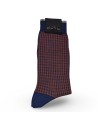 Alto Milano calcetín pata gallo Gianni caldero y azul