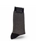 Alto Milano calcetín pata gallo Gianni gris y negro