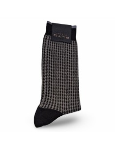Alto Milano calcetín pata gallo Gianni gris y negro
