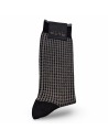 Alto Milano calcetín pata gallo Gianni gris y negro