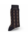 Alto Milano calcetín hombre new diamond marino y café