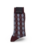 Alto Milano calcetín hombre new diamond granate y azul cielo