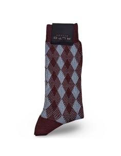 Alto Milano calcetín hombre new diamond granate y azul cielo